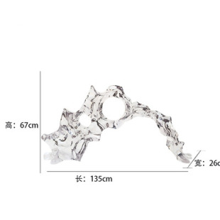 饰品 新中式 太湖石透明树脂工艺品摆件轻奢样板房售楼处玄关雕塑装