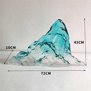 现代简约透明树脂假山雕塑酒店大堂售楼处别墅玄关装 饰工艺品摆件