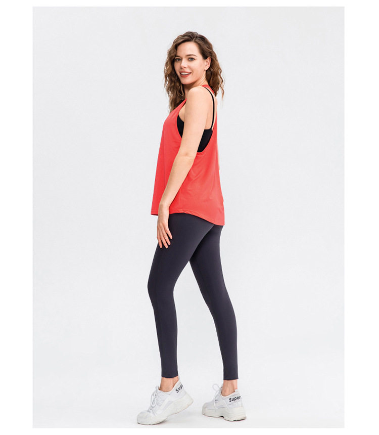 Вкладыши в бюстгальтер 女士瑜伽健身罩衫 宽松跑步运动上衣吸湿排汗透气速干背心02113