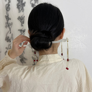 配饰女 流苏耳环发簪套装 金箔天然贝壳片珍珠长款 设计感复古中式