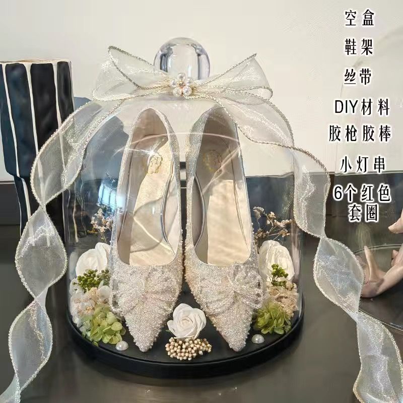 销水晶婚铃铛包藏盒子新娘接亲游戏鞋盒婚鞋结婚礼盒道具鞋盒鞋厂