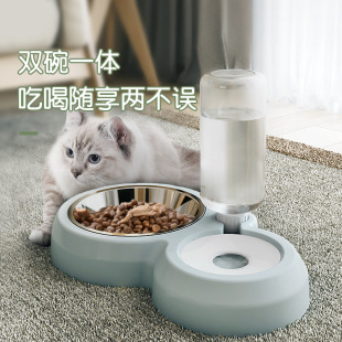 春莱狗盆狗碗猫碗双碗自动饮水食盆狗狗猫咪碗水碗防打翻饭盆宠物