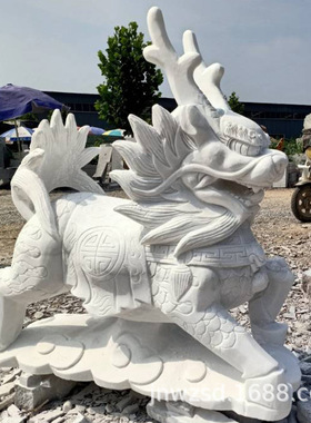 别墅大门石刻瑞兽图片大全厂门口石兽制作石质大门兽价格