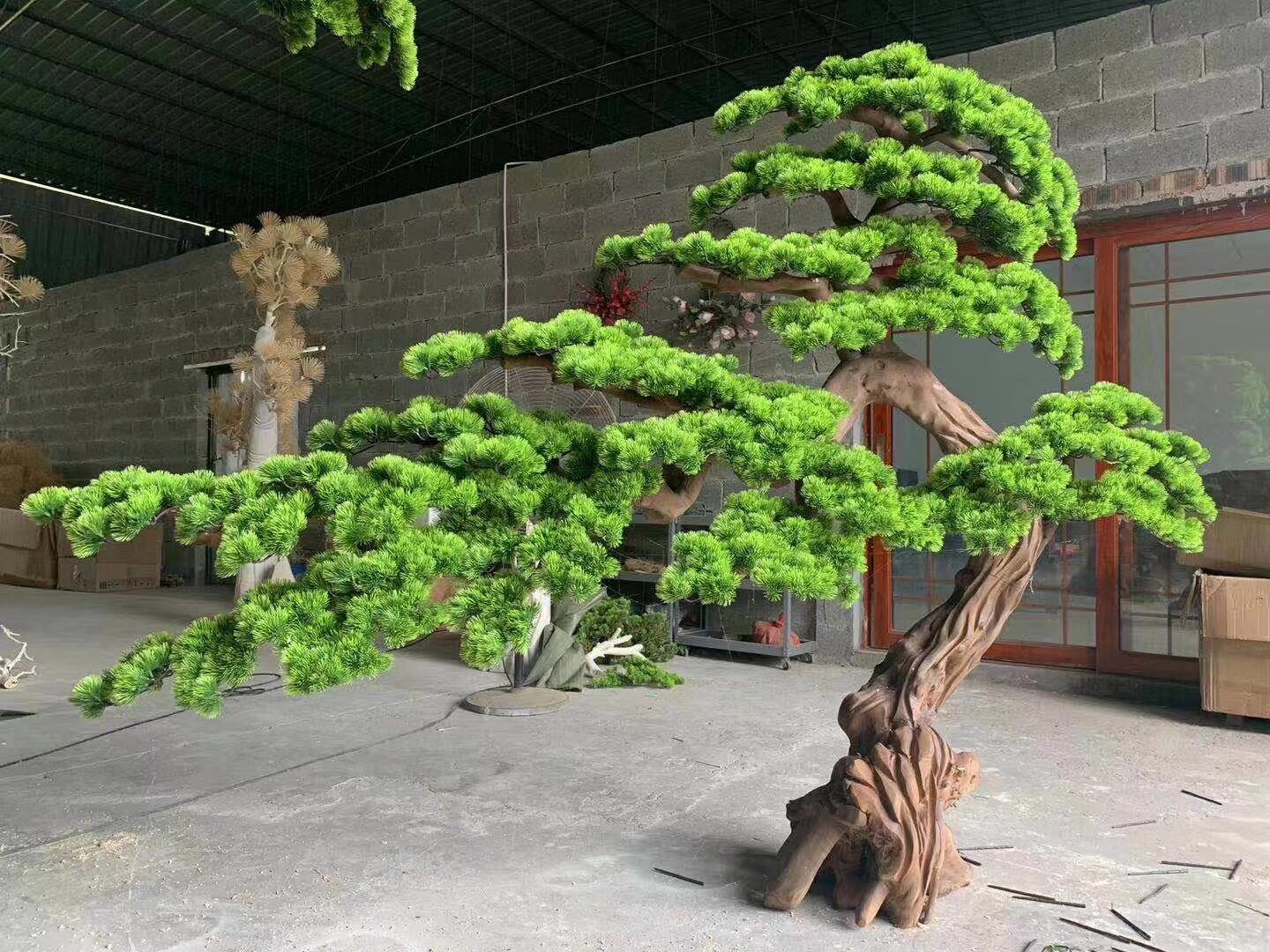 仿真罗汉松迎客松美人松雪松园林景观新中式庭院松树造景装饰假树