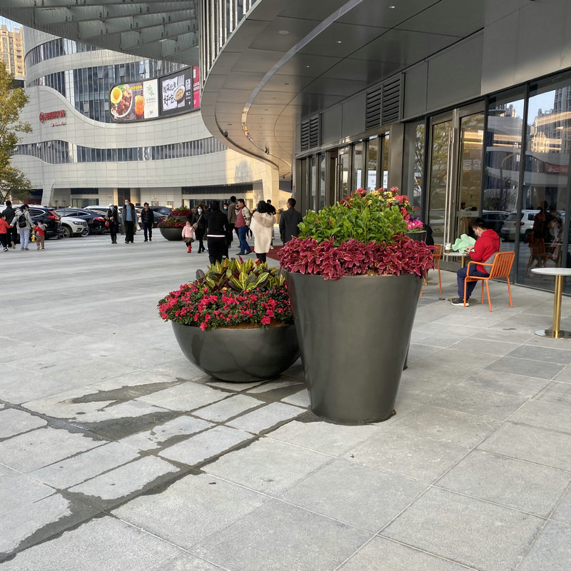 户外玻璃钢花盆商场开业花坛商业街异形花缸园林种植花箱花池