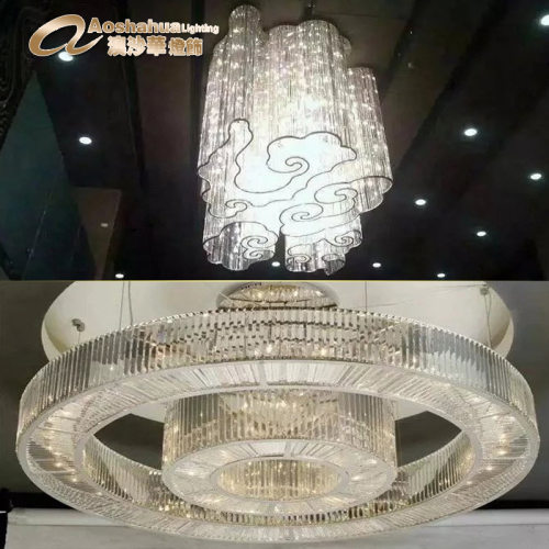 大型非标酒店店工程灯现代简约水晶灯酒店宴会厅多功能区水晶灯