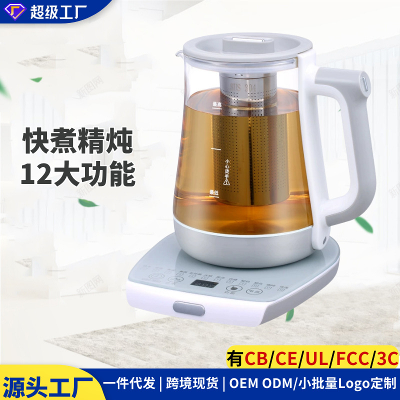 美规110V电器养生壶多功能电煎药办公室煮茶器黑茶花茶壶