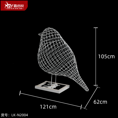 户外不锈钢铁艺镂空小鸟雕塑售楼处公园景区园林景观草坪装饰摆件