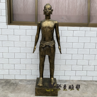 现货玻璃钢仿铜针灸穴位人物雕塑中医养生经络铜人迎宾模型摆件