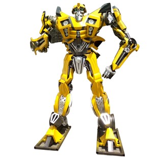 大小型铁艺变形金刚模型金属摆件大黄蜂擎天柱户内外雕塑机器人