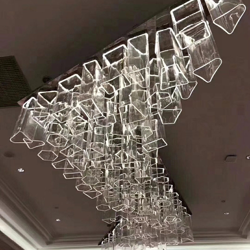 欧式大气工程吊灯非标流水形水晶灯浪漫设计造型灯餐厅大吊灯