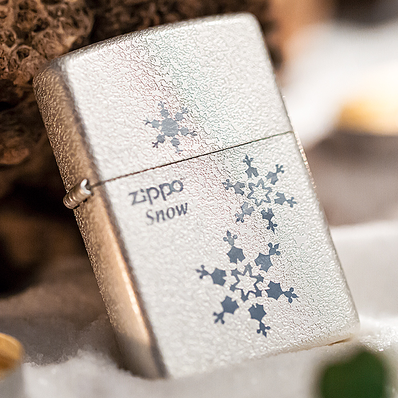 打火機zippo正版 原裝韓版鍍銀雪花一三五朵 純潔愛情情人節禮物