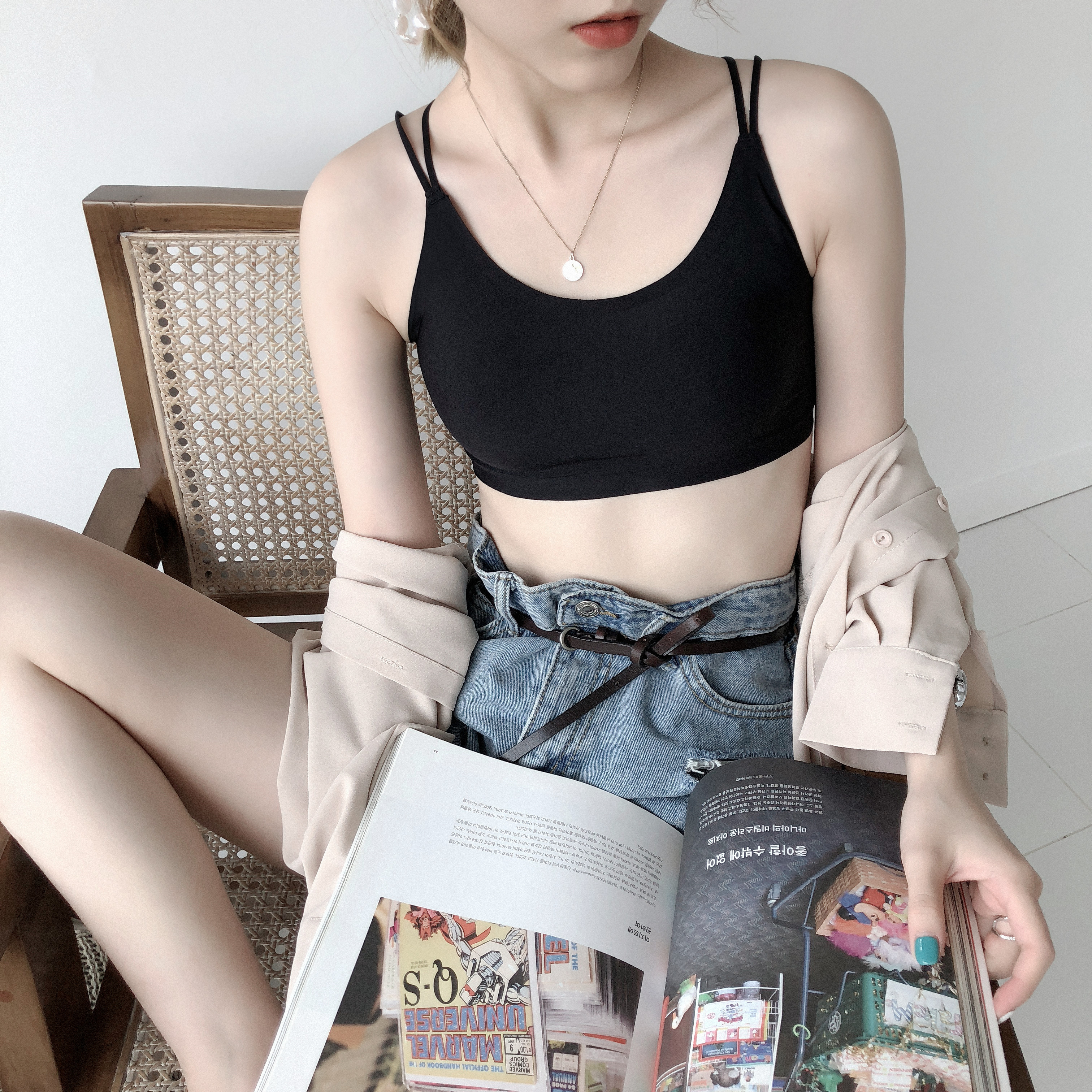 Ïļ¾Ê±ÉйüÐØÊ½ÃÀ±³µõ´ø±³ÐÄ·À×ß¹â¶Ì¿îÐԸоÛ£´òµ×Ä¨ÐØÄÚÒÂŮʿ