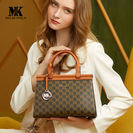 MK手提包包女2022时尚斜挎包凯莉包真皮女包轻奢品牌通勤包包