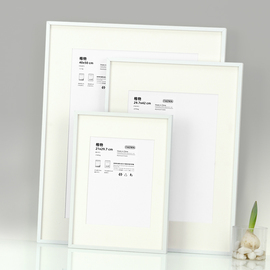 简约现代细窄边方便安装更换画框白色，艺术长相框挂墙订制卡纸装裱