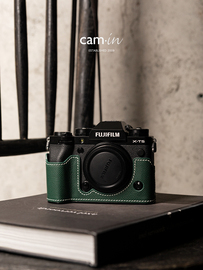 cam-in富士xt5相机皮套适用x-t5保护套底座相机包真皮(包真皮)手柄配件壳