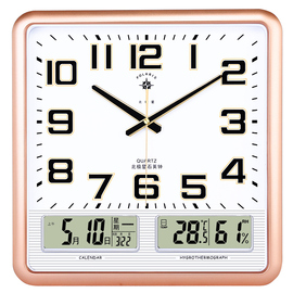 北极星钟表客厅日历挂钟家用万年历(万年历)时尚，现代时钟简约创意石英钟