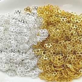100颗镀金色花托隔片珠托diy手工材料编织穿珠手链项链饰品配件