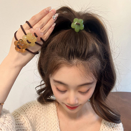 韩国少女百搭花朵发绳甜美可爱简约气质头绳扎头高级感发圈橡皮筋
