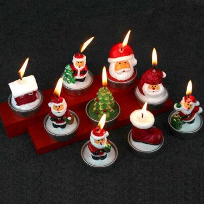 6pcs Christmas Candle Santa Claus Candles Tealight Xmas Deco
