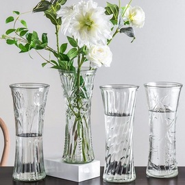 玻璃花瓶透明水养富贵竹，百合花瓶摆件，客厅插花干花北欧家用特大号
