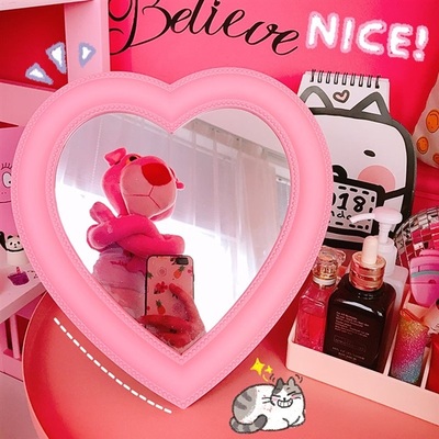 Table top make up mirror type wall hangs dual-use toilet mir