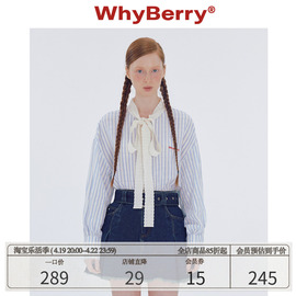 whyberry24ss“糖豆少女”长袖款，蕾丝蝴蝶结衬衫上衣夏季甜美风