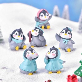 创意礼物南极小企鹅一套Q版公仔模型萌系可爱摆件蛋糕微缩动物