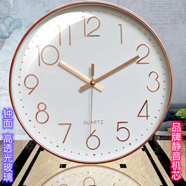 静音挂钟现代简约石英钟表数字時鐘掛鐘wallclock