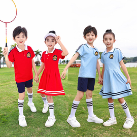 中小学生校服套装儿童班服夏POLO衫学院风幼儿园园服合唱服毕业照