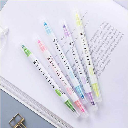 12 Milkliner Kawaii Mildliner Colors Pens Highligher Dual Do