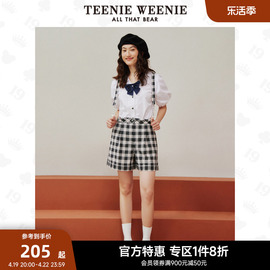 奥莱teenieweenie小熊奥莱学院风，时髦少女感背带短裤女夏