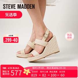 stevemadden思美登2024时尚高跟，编织一字带厚底凉鞋devotee