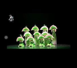 古典舞演出服女儿童茉莉花舞蹈服装，少儿中国风绿色，飘逸伞舞表演服