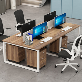 定制实木办公桌椅，组合办公室工位电脑桌四六人，位办公桌屏风卡座职