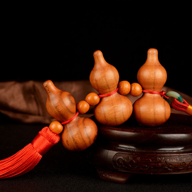 桃木葫芦葫芦摆件挂件木雕葫芦，摆设家居饰品，工艺真桃木葫芦串