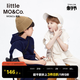 littlemoco童装春秋装儿童衣服男上衣女童无袖连帽卫衣开衩男大童