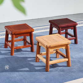 红木小方凳板凳家用矮凳客厅换鞋凳中式实木大料四方凳子原木榫卯
