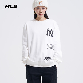 mlb男女情侣圆领卫衣，涂鸦宽松运动休闲套头衫潮mtz02