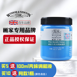 温莎牛顿丙烯颜料套装画家专用丙烯颜料，300ml金色钛白手绘防水纺织丙烯画墙绘彩绘diy防水颜料美术生专用颜料