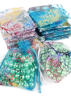 50pcs/lot 7x9cm 9x12cm 10x15cm Colorful Organza Bags Jewelry