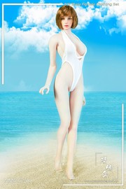 女兵人漫物集manmodel(mm012)16比例女式连体开胸泳衣五色