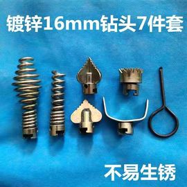 电动管道疏通机弹簧头直径12mm16mm疏通弹簧配件工具