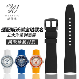 威仕丰橡胶硅胶手表带代用斯沃琪SWATCH宝珀联名五大洋22MM北冰洋