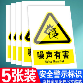 职业病危害警示标识噪声警示牌职业危害告知牌，噪声有害贴纸注意噪音佩戴耳塞防尘标识牌防治禁止吸烟标志标牌