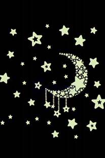 sticker dark baby and glow stars wall moon sheet the