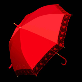 结婚新娘用的红伞中式婚礼接亲出嫁伞婚庆出门喜伞蕾丝大红色雨伞