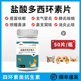 宠物多西环素片猫鼻支治疗药狗狗猫咪感冒药打喷嚏流鼻涕感冒专用