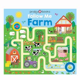 手指迷宫 迷宫书 跟随我去农场Finger Mazes  Maze Book  Follow Me Farm 2-6岁儿童亲子互动阅读动物农场纸板抽拉机关书