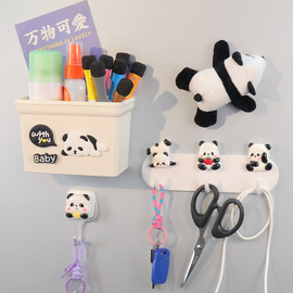 创意冰箱贴熊猫挂钩多功能，收纳盒入户门，挂包置物可爱家居装饰磁吸